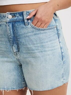 torrid Light Wash Denim Jean Shorts with Subtle Sparkle